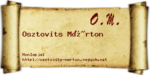Osztovits Márton névjegykártya